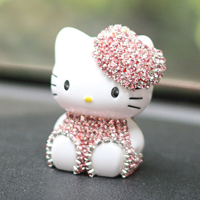 可爱女士hellokitty凯蒂猫汽车摆件车内装饰品车截用品卡通萌公仔