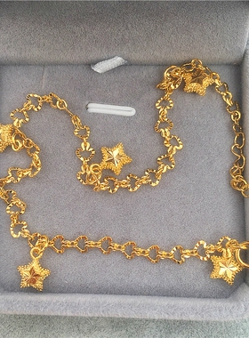 新款欧币金爱心星星脚链女沙金仿金日韩可调节时尚百搭饰品不掉色