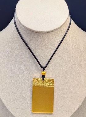 镀金仿金项链吊坠情侣黑绳可抽拉