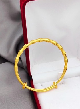 仿金镀金女款富贵竹可调节手镯