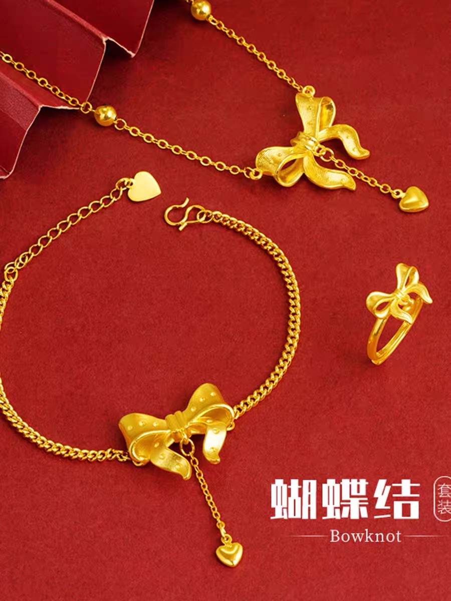 项链仿黄金在逃公主蝴蝶结