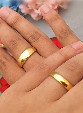 越南沙金光面男女士仿真镀金情侣