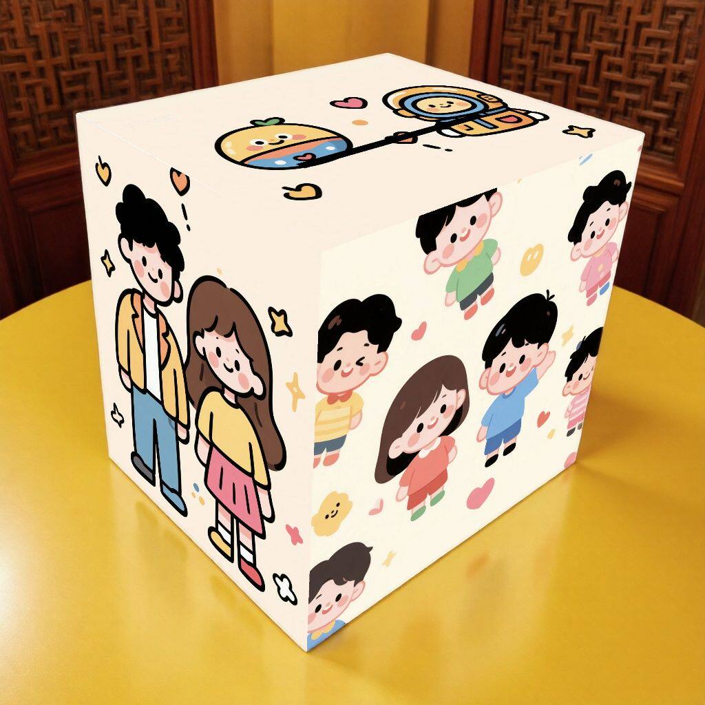 新款只存不取卡通胖胖女孩储钱罐成人可爱木存钱盒只进不出存钱罐