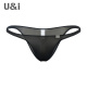 超薄微透明冰丝半包臀超低腰无囊袋高档内裤 U＆I性感三角裤 男士