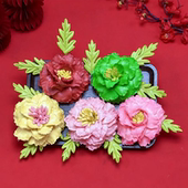 绿叶牡丹花馒头花馍胶东花饽饽花开富贵面食