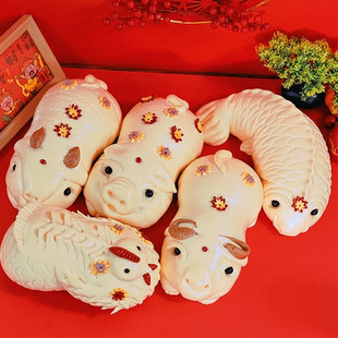 祭祀用五畜贡品猪蹄猪肠子尾海祭奠九月九初一十五摆上供馒头烧香