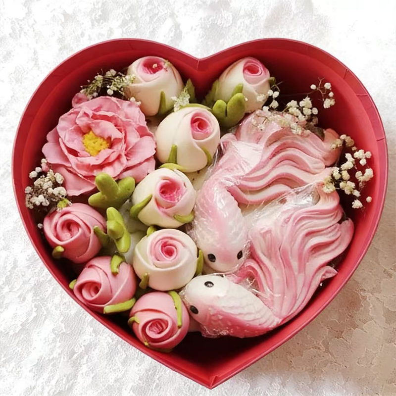 送妈妈母亲节玫瑰花非遗花馍馒头女神胶东花饽饽父亲节礼物纯手工