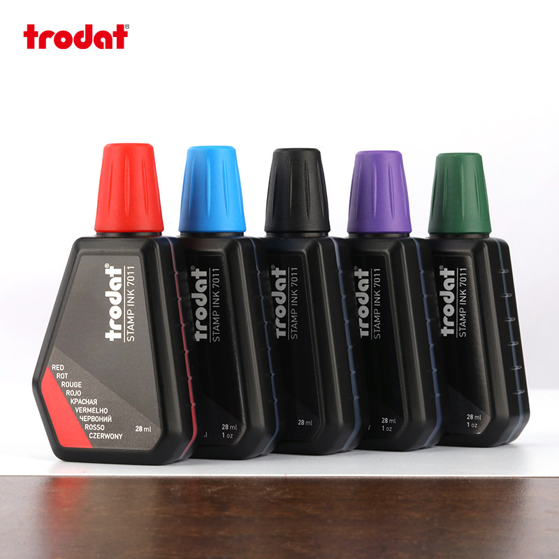 卓达7011回墨印油自动按压翻斗印章专用墨水蓝黑红绿紫奥地利进口