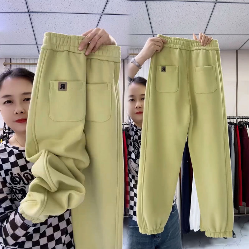 加绒加厚卫裤女冬季新款宽松显瘦休闲裤束脚哈伦裤高腰保暖运动裤,女装/女士精品,休闲裤,淘宝优惠券,粉丝福利购,淘宝优惠卷