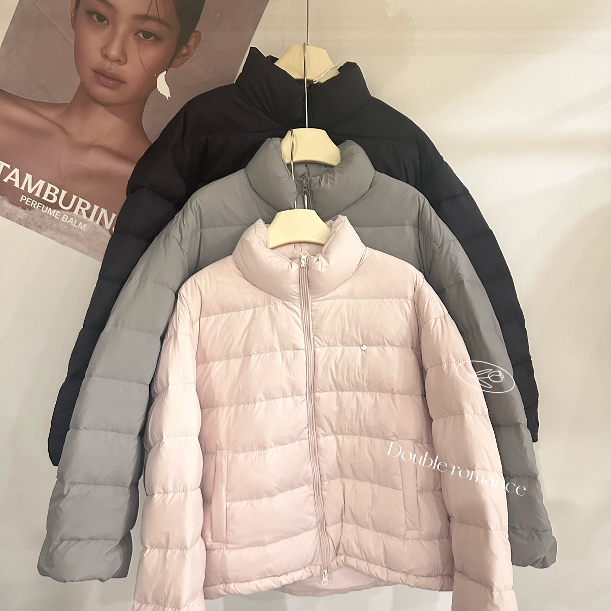 Cecil简约立领排骨款短款小贝壳保暖羽绒服外套251694-