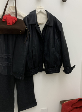 Cecil5简约大牌欧版宽松百搭pu显瘦白鸭绒皮质保暖羽绒服外套8676