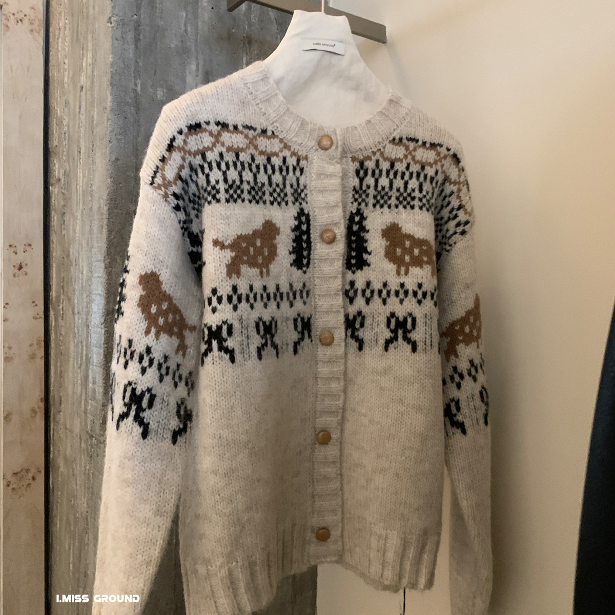 Cecil上新韩标圣诞款复古费尔岛羊毛保暖毛衣（含20羊毛）H99133