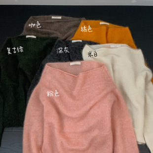 058 含77.5羊毛 保暖毛衣针织衫 Cecil肩一字肩套头长袖