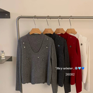 轻奢风半高领净版 针织衫 含8.5绵羊毛 260 套装 Cecil韩版