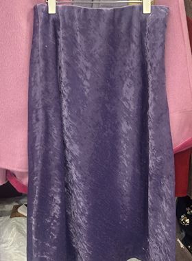 可可新爆款加新色新中式金钻绒A版显瘦丝绒半身裙33507-2