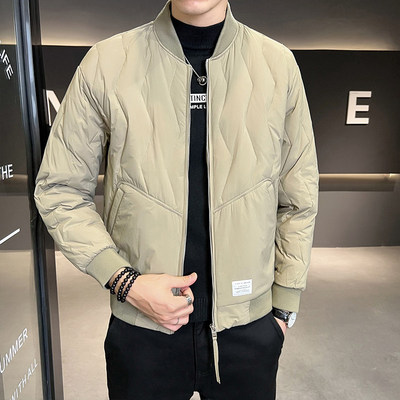 棒球领轻薄羽绒服男冬季2025年新款高端时尚潮流休闲保暖鸭绒外套