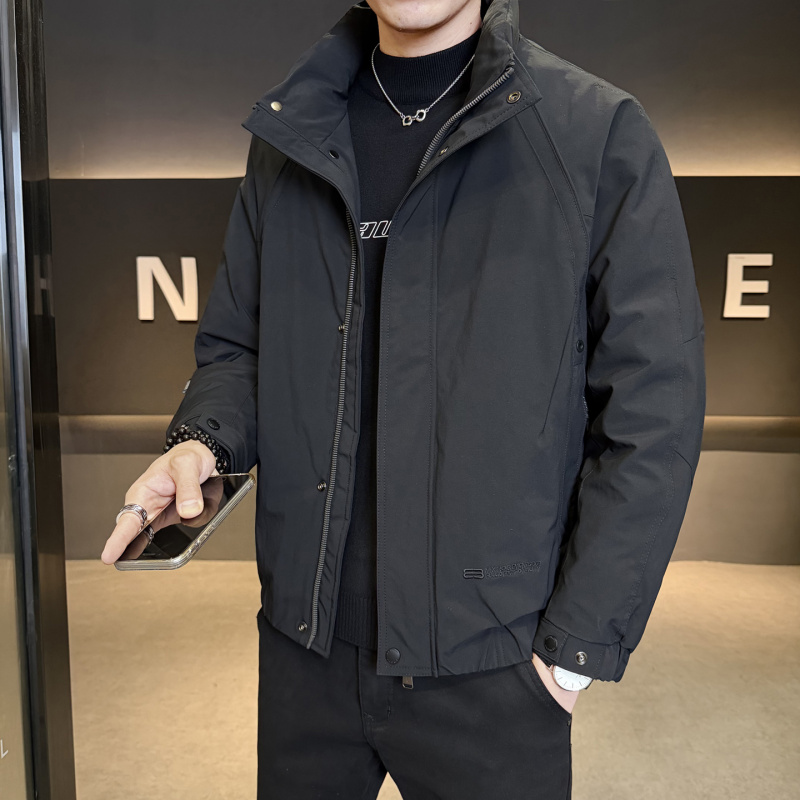 冬季新款工装立领羽绒服男韩版潮流休闲白鸭绒保暖外套羽绒衣夹克