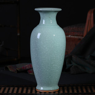 景德镇陶瓷 冰裂纹开片富贵竹花插花瓶摆件大号客厅大高端大花瓶