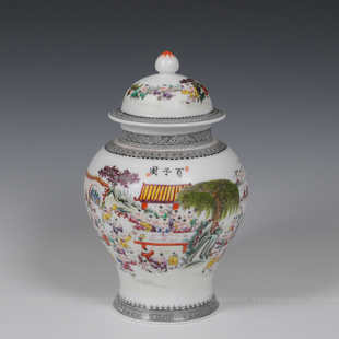 包邮景德镇陶瓷器将军 粉彩百子图时尚现代装饰家居饰品工艺品