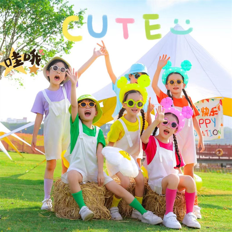 六一儿童演出服幼儿园糖果表演服装运动会彩虹合唱服小学生啦啦队