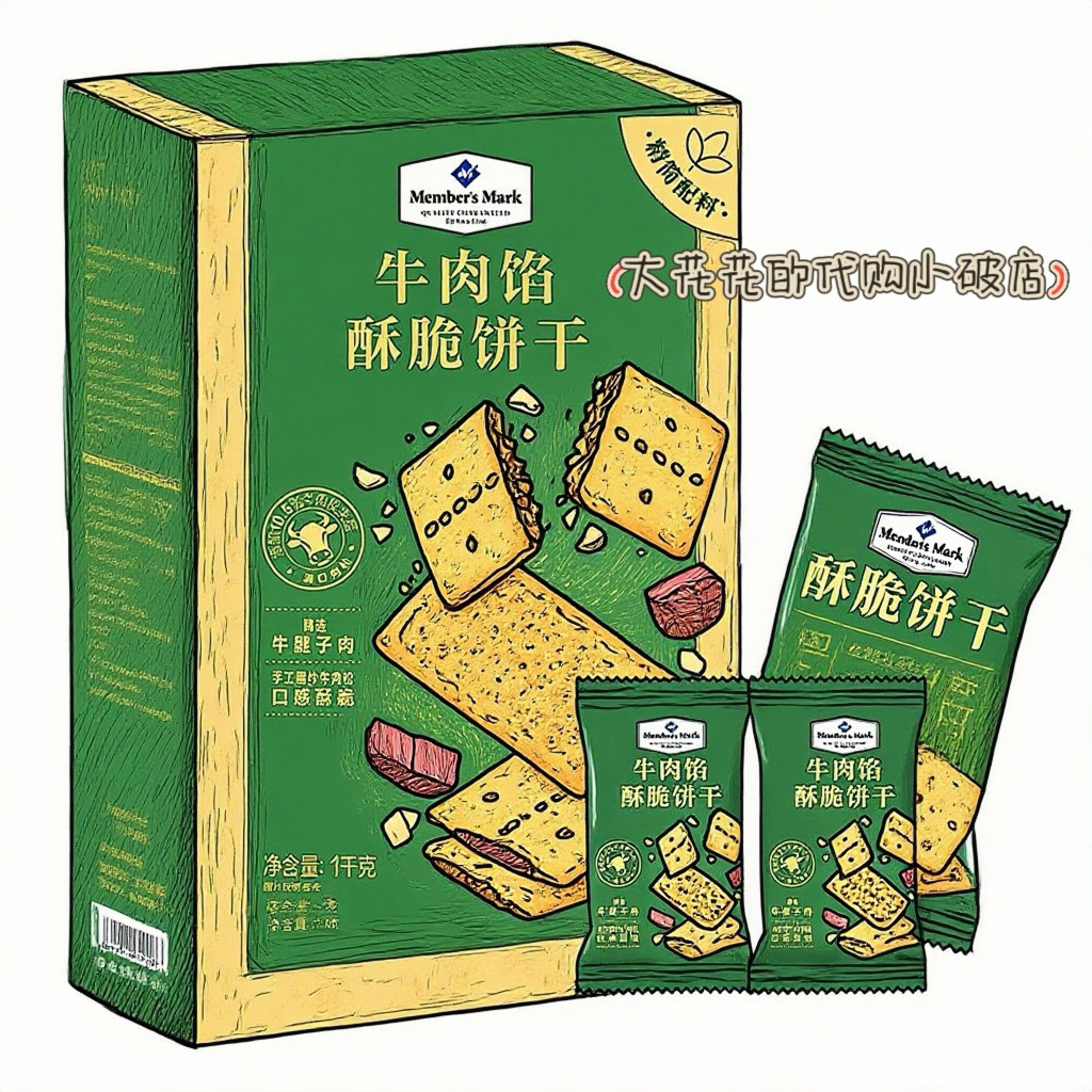 整箱1kg山姆代购肉松酥脆饼干