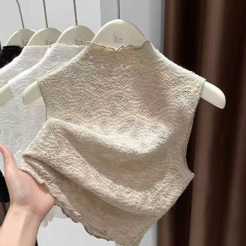 杏色蕾丝假领子百搭女高档秋冬款内搭半高领网纱打底无袖背心上衣,服饰配件/皮带/帽子/围巾,假领,淘宝优惠券,粉丝福利购,淘宝优惠卷