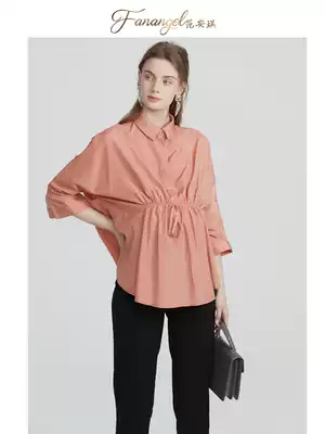 Pregnant women's work clothes spring and summer shirt tops loose large size pregnant women's shirt tops summer thin fashion