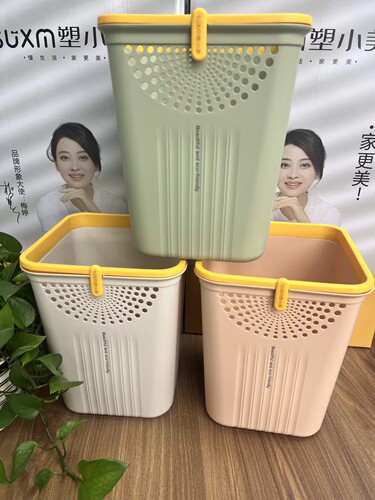 【窄空间】塑小美垃圾桶方形翻圈压袋家用办公垃圾桶新款时尚大气