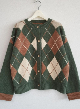 【英文解】0202-Argyle Pluviae Cardigan （非实物）英文说明