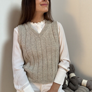 【英文解】0254-Knitonomy Boston Vneck Vest （非成品，英文）