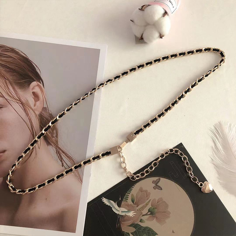 网红法式配饰编织毛衣身体腰链