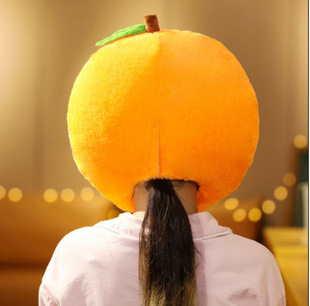 可爱橙子头套帽子心想事橙头套事成 拍照道具写真卡通头套