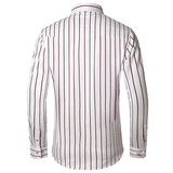 春款男弹力衬衫条纹长袖大码青年长袖衬衫C862p45，男装衬衫，星座1203