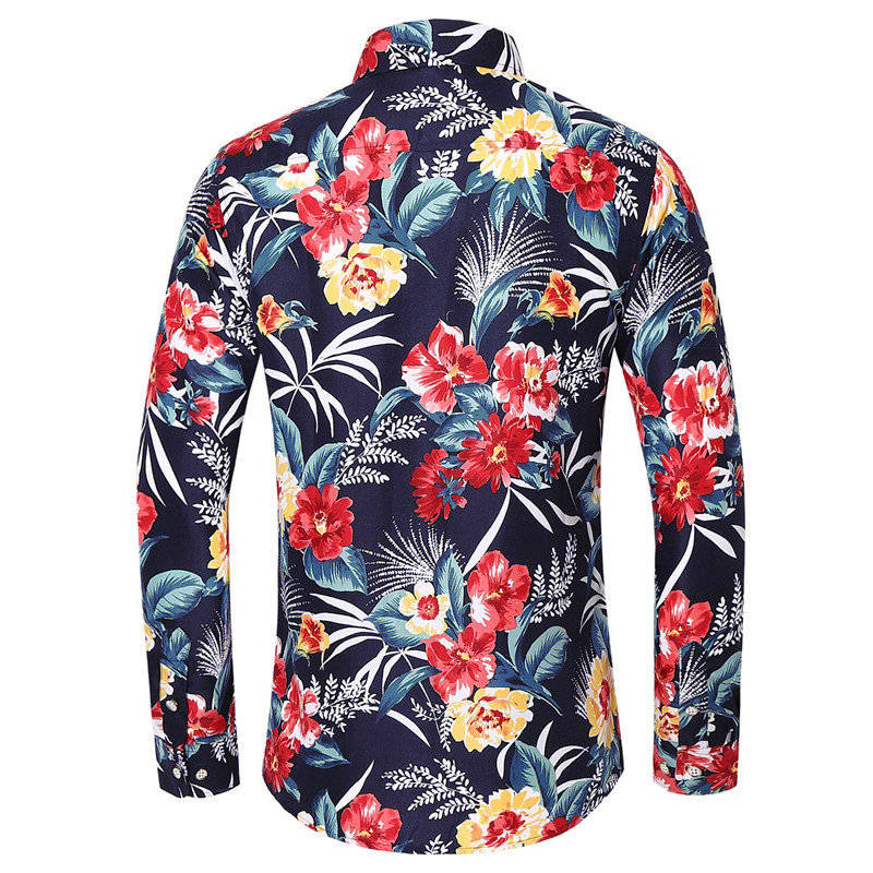新款花衬衫加大码韩版青年男士花衬衫C605p35镂空图,男装衬衫,星座1203