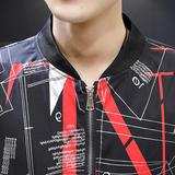 秋冬男夹克衫拉链棒球领服潮男大码休闲外套潮男上衣夹克JK833p65，男装夹克，星座1203