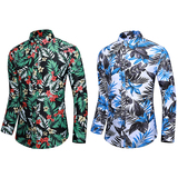 春款大码印花长袖衬衫男士衬衫货号C628-C637P30多色组合镂空，男装衬衫，星座1203