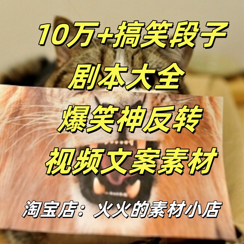10万 搞笑段子剧本大全 爆笑双人单人神反转短视频 文案语录素材