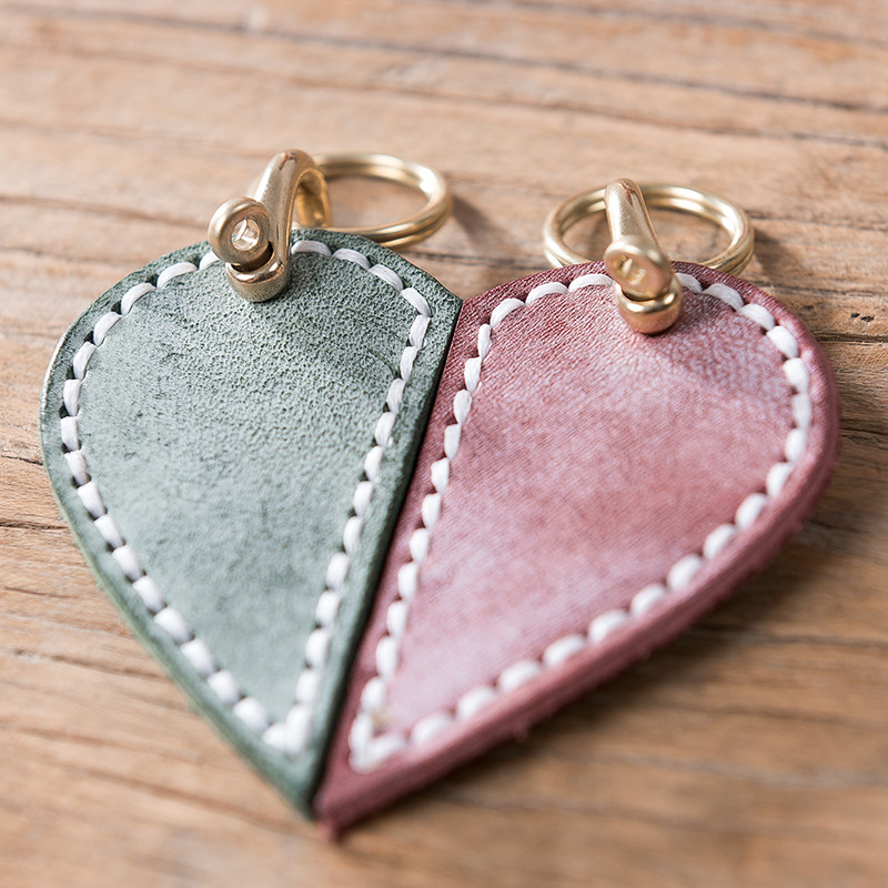 材料包 DIY自己手工缝线制作 爱心钥匙扣 纯铜马蹄扣 七夕礼物