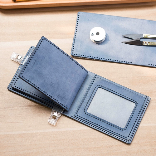 Короткий бумажник, набор материалов с гравюрой, «сделай сам», из натуральной кожи