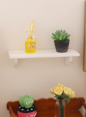 dollhouse 娃娃屋 仿真微缩 木质 白色 置物架 连壁架 模型道具