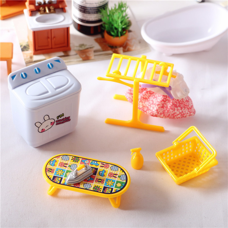 Dollhouse 娃娃屋 仿真微缩 洗衣机晾衣架家具配件 过家家玩具