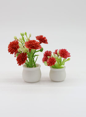 Dollhouse 娃娃屋 仿真微缩 花卉盆栽花盆 模型过家家道具摆件