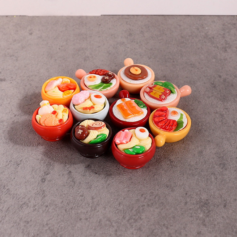 dollhouse娃娃屋 仿真微缩 食物 拉面便当 厨房大碗美食 模型道具