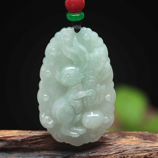 小款 生肖兔十二生肖玉佩属兔项链玉佩玉牌男女吊坠天然翡翠玉兔子