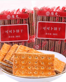 康元350g可可卜饼干浓郁的可可味夹心酥脆香甜独立包装