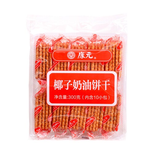 康元椰子奶油饼干300g内含小袋装