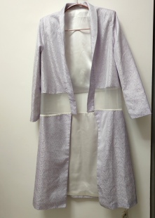 埃可玛诗风衣汉风奢华精美高端真丝提花镂空长风衣均码外套包邮女