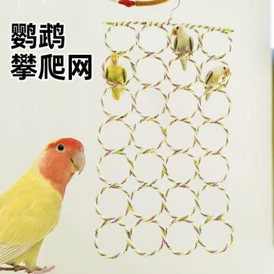 鹦鹉攀爬网吊环藤编网鸟玩具