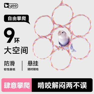 鹦鹉吊环攀爬网玩具虎皮牡丹玄凤秋千用品吊床啃咬磨喙站棍