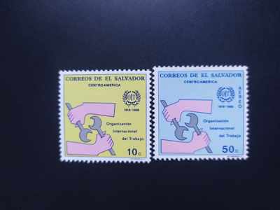 萨尔瓦多1969年国际劳工组织50年邮票2全新